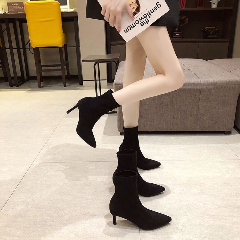 Womens Spring Autumn Stiletto Mid-Calf Boots