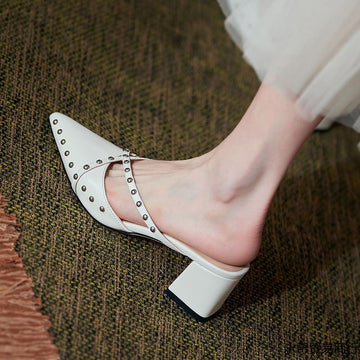 Chunky-Heel Summer Style For A Slimmer Foot Made From Genuine Leather