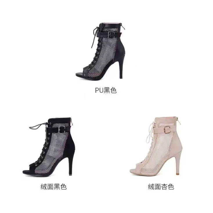 Cutout Lace-up Ankle Boots Dance Shoes Modern Style For Cross-Border Sales