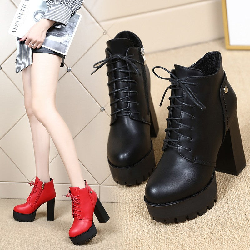 Chunky Heel Platform Boots For Women FallWinter 2025
