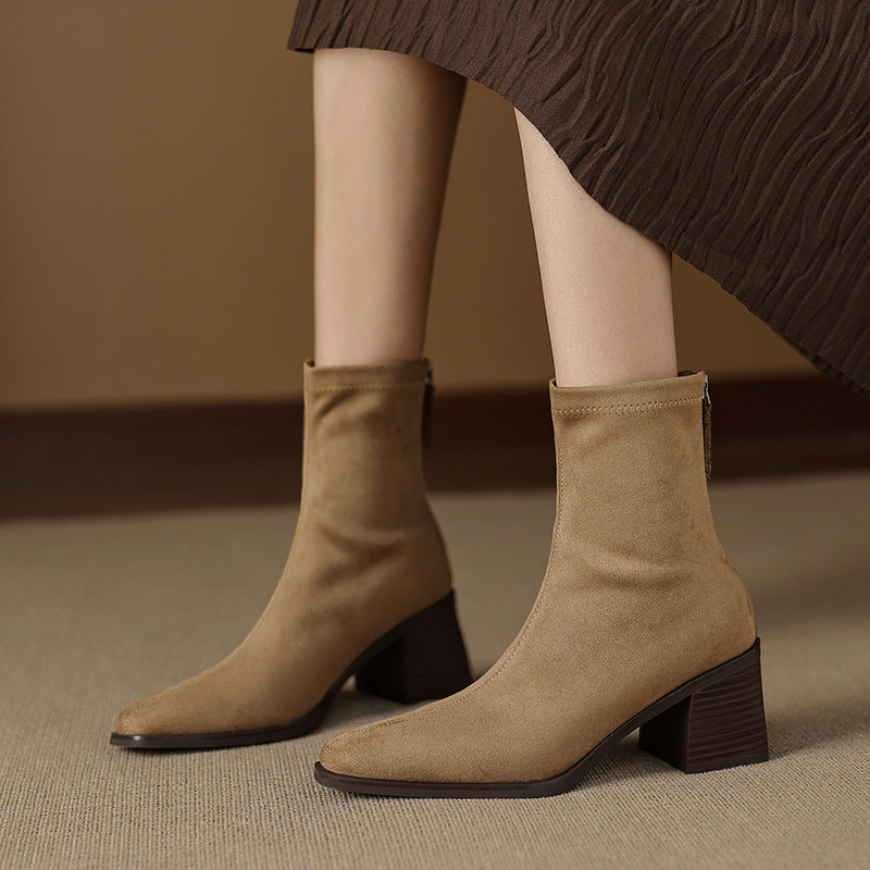 Womens Stylish And Elegant Suede Skinny Boots