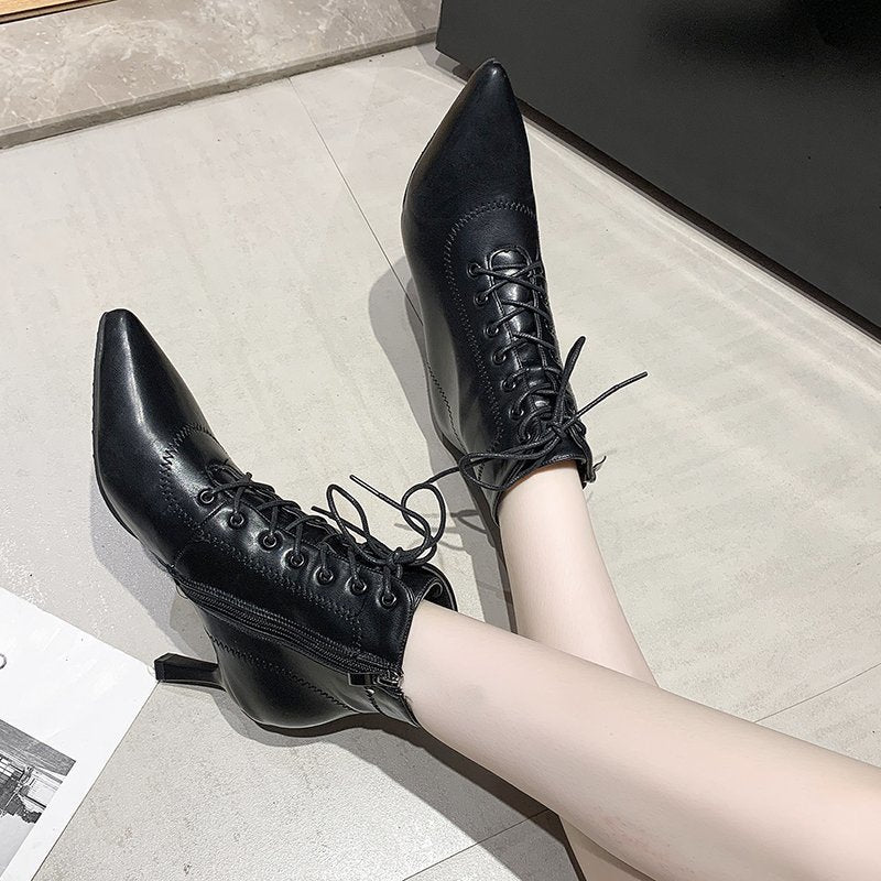 Womens Versatile Fashionable Pointed-toe Stiletto Boots