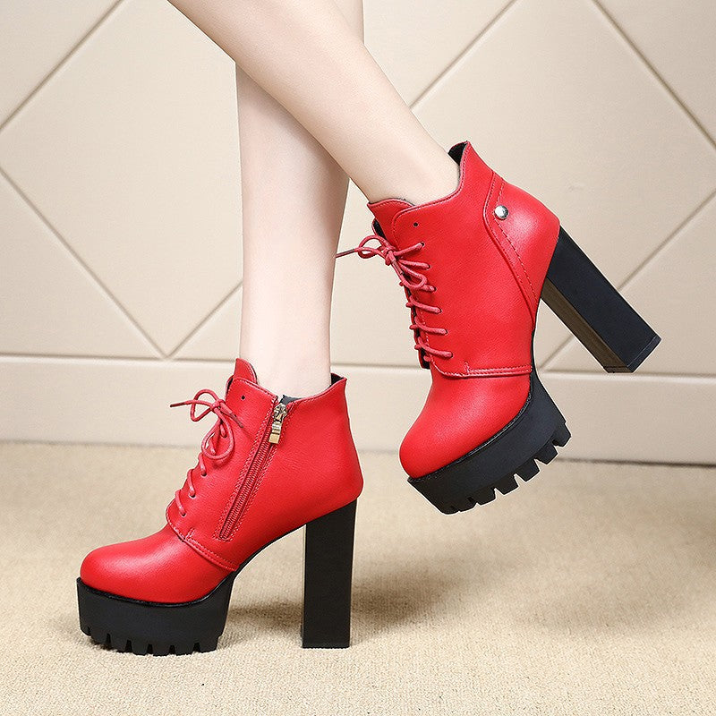 Chunky Heel Platform Boots For Women FallWinter 2025