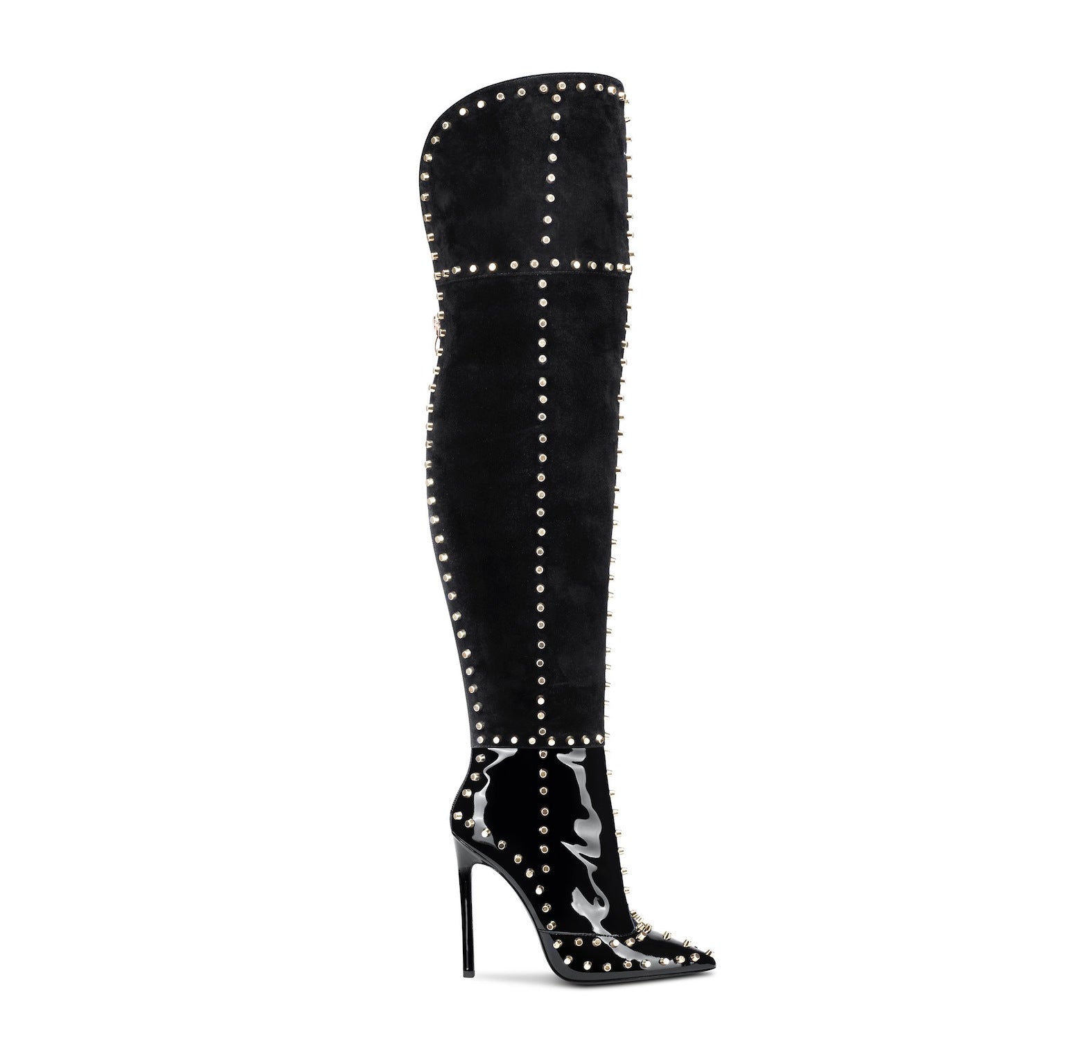 Explosive Sexy Gold-studded Stiletto-pointed Fashion Boots
