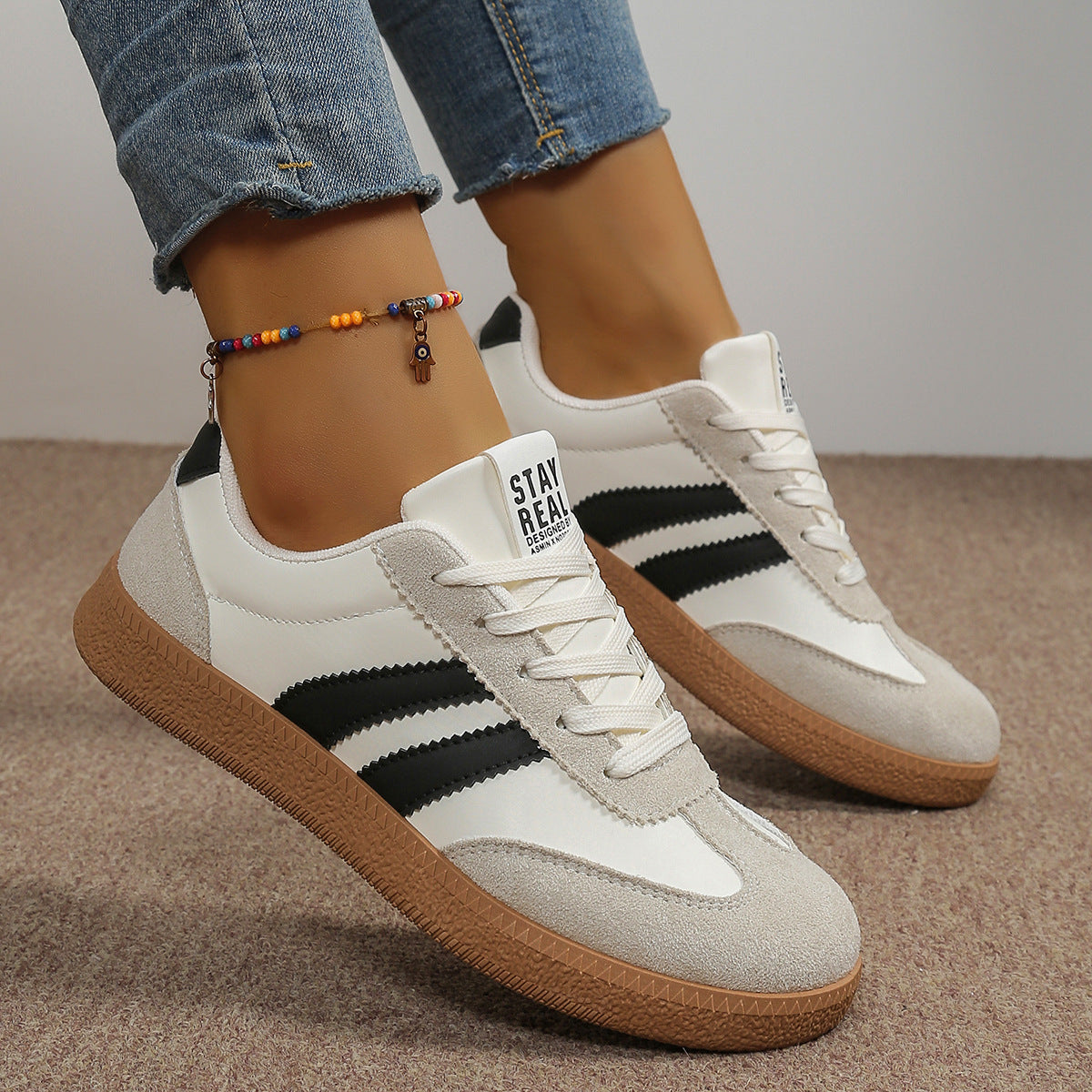 Fashionable Casual White Sneakers For Women