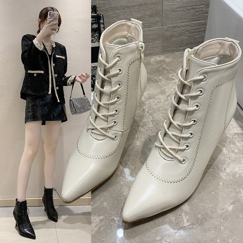 Womens Versatile Fashionable Pointed-toe Stiletto Boots