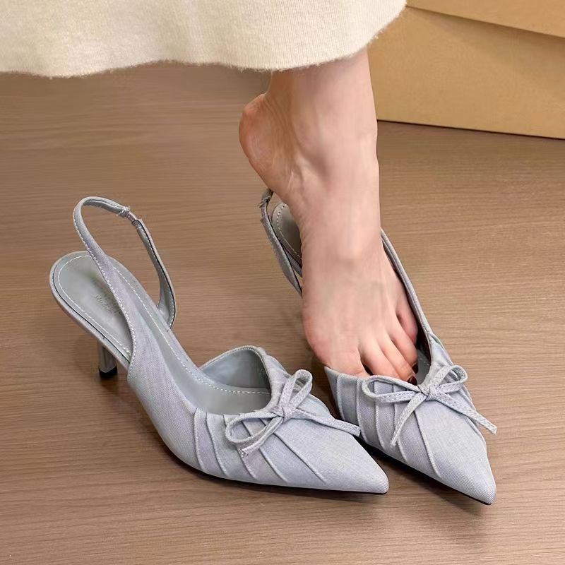 Female Solid Color Casual Bow-tie Toe-closed Sandals